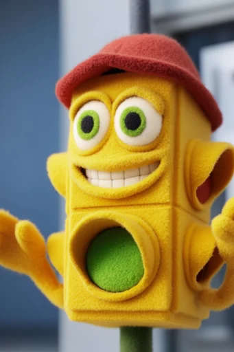 Tactile Whimsical Stop-Motion style reference image — felt and claymation textures