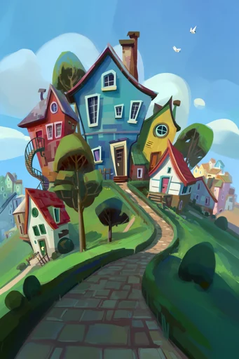 Vibrant Whimsical Painterly style AI image example 4