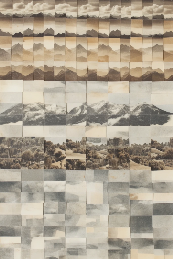 Deconstructed Analog Montage style AI image example 2