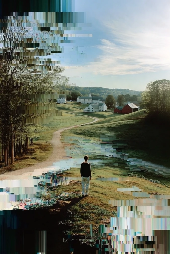 Corrupted Digital Realism style AI image example 2