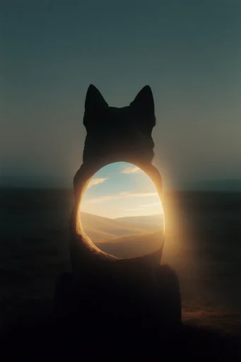Luminous Monolithic Minimalism style reference image — twilight atmosphere
