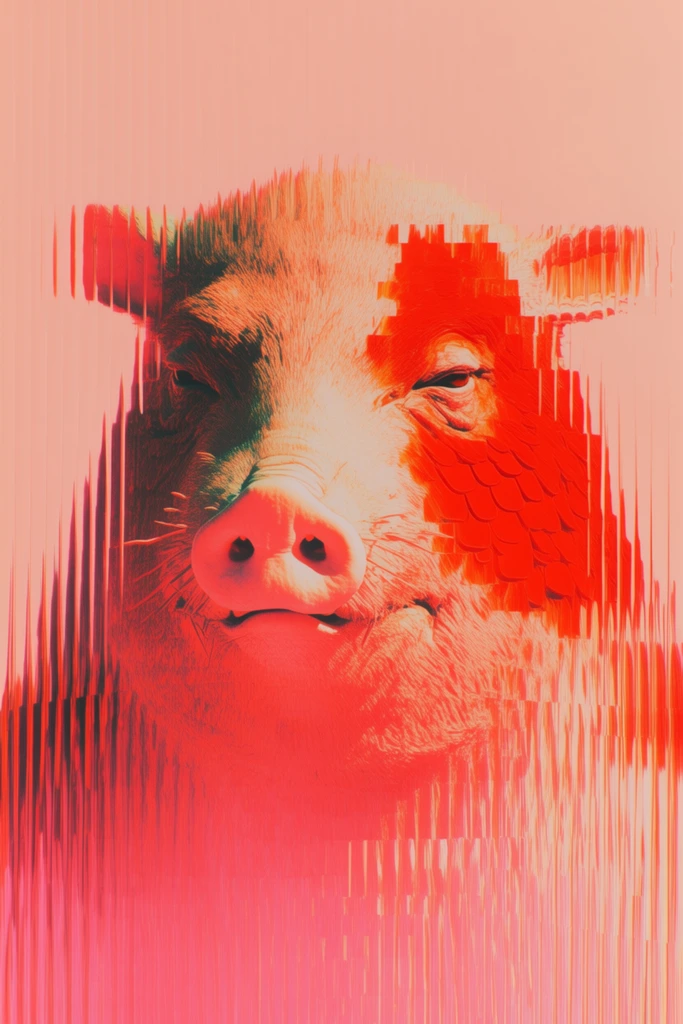Surrealist Pastel Glitch style AI image example 3
