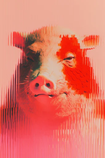 Surrealist Pastel Glitch style reference image — pixel sorting distortion