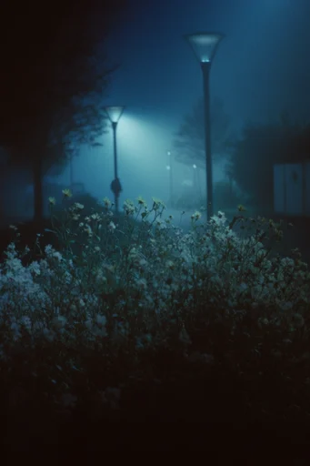 Cinematic Nocturnal Noir style reference image — wet reflective surfaces