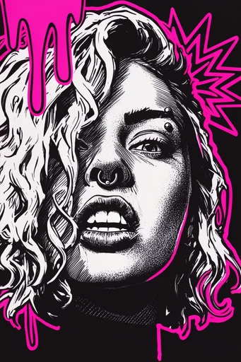 Neon Grunge Collage style reference image — distressed collage
