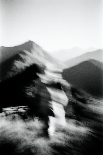Ethereal Monochromatic Motion style reference image — high-contrast monochrome