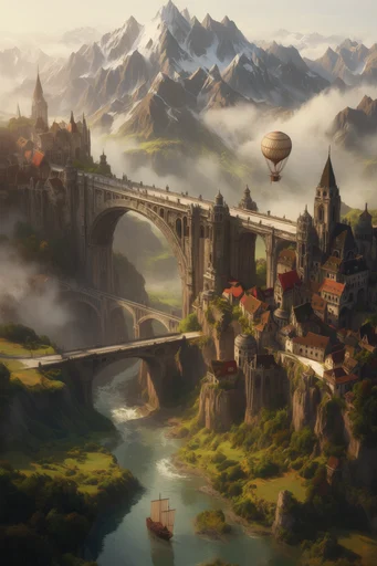 Monolithic Mythic Horizons style reference image — monumental fantasy scale