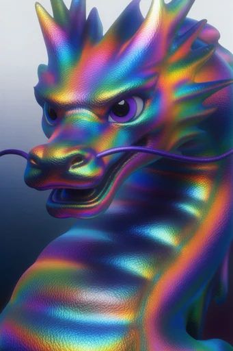 Iridescent Digital Distortion style reference image — neon spectrum gradients