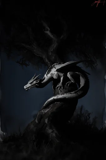 Cinematic Nocturnal Noir style reference image — deep twilight blue palette