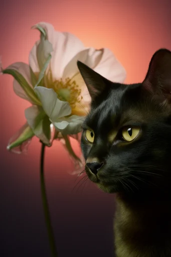 Dramatic Chiaroscuro Botanicals style reference image — sculptural floral portrait