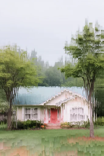 Digital Organic Glitch style AI image example 4