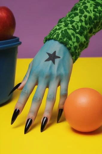 Hyper-Saturated Surreal Pop style reference image — sharp studio lighting