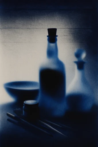 Ethereal Nocturnal Noir style reference image — grainy analog texture