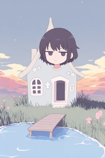 Minimalist Pastel Anime style reference image — pastel color palette