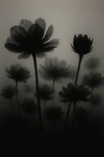 Monochromatic Occult Noir style reference image — eerie misty depth