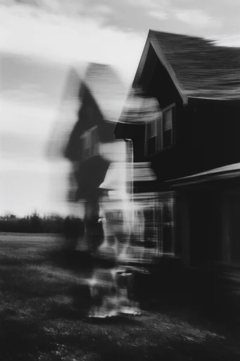 Monochrome Glitch Noir style AI image example 4