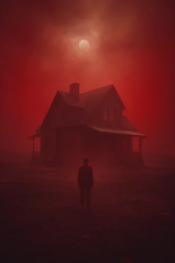Monochromatic Crimson Noir style reference image — cinematic noir