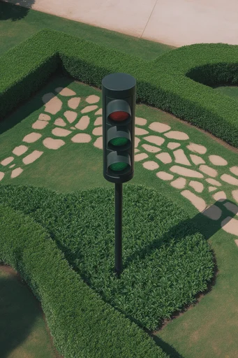 Structured Geometric Nature style reference image — geometric landscape design