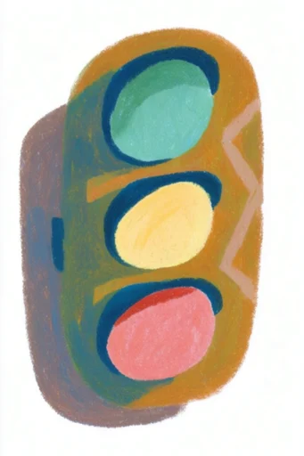 Tactile Storybook Folk style reference image — wax crayon texture