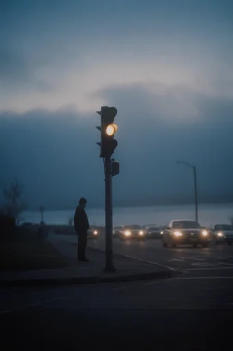 Cinematic Liminal Melancholy style reference image — mysterious silhouette