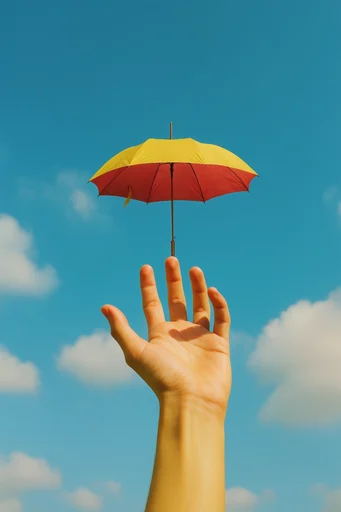 Vibrant Aerial Surrealism style reference image — vibrant sky background