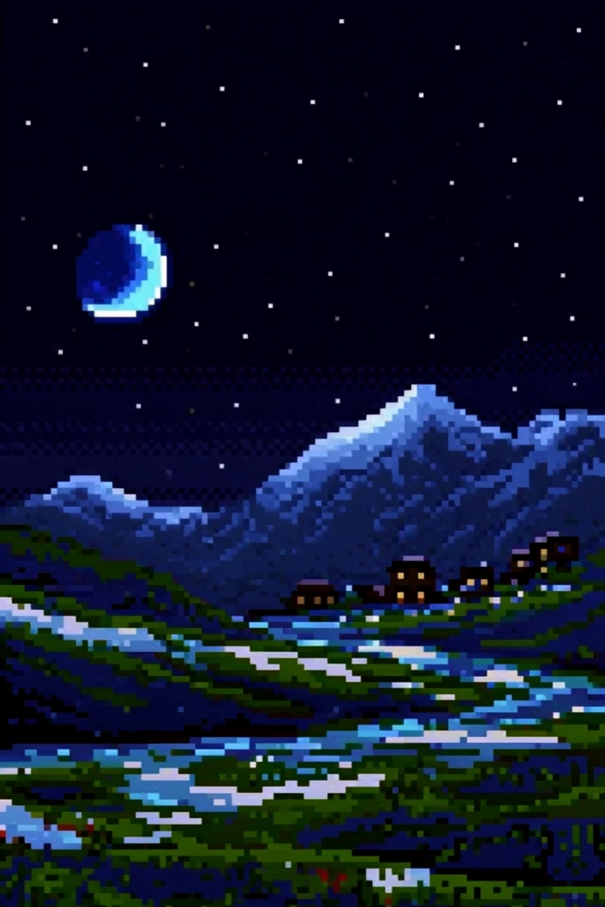 Nostalgic Cosmic Pixelism style AI image example 2