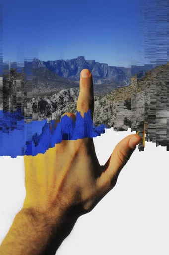 Digital Glitch Surrealism style reference image — pixel sorting