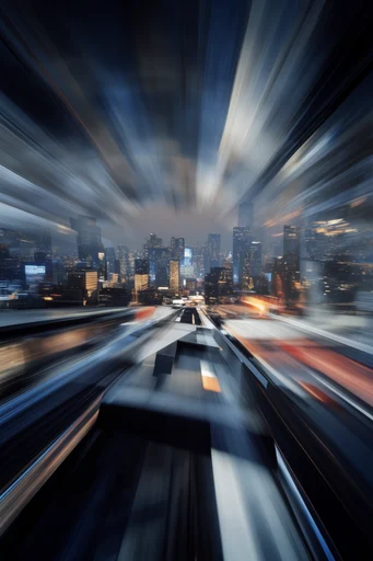 Kinetic Luminous Flux style reference image — light trails