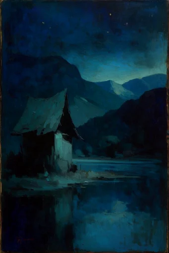 Nocturnal Bioluminescent Tonalism style reference image — ethereal light