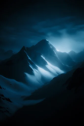 Ethereal Nocturnal Cyan style reference image — cold cyan palette