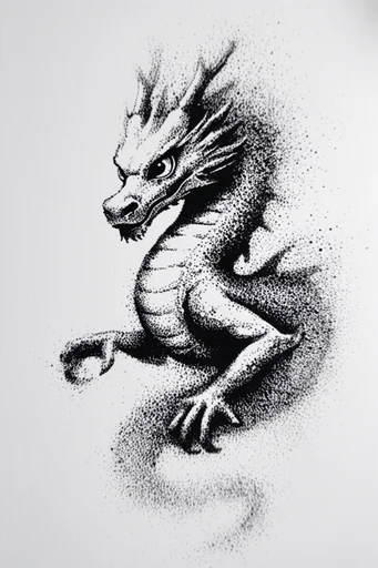 Stark Noir Pointillism style reference image — pointillism