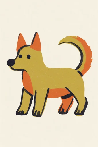 Retro Folk Risograph style reference image — grainy matte paper texture