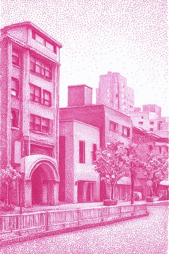 Monochromatic Magenta Engraving style reference image — monochromatic magenta