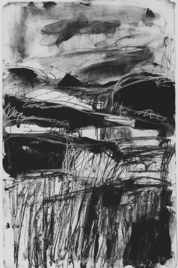 Raw Monochromatic Noir style AI image example 2