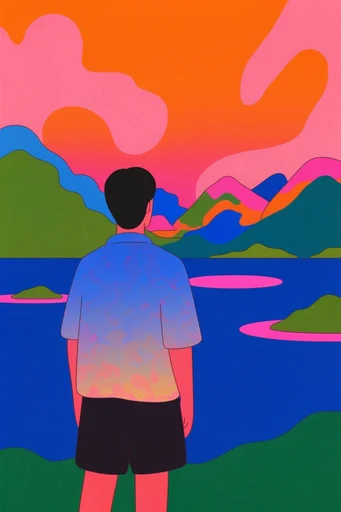 Surreal Graphic Minimalism style reference image — flat vector illustration