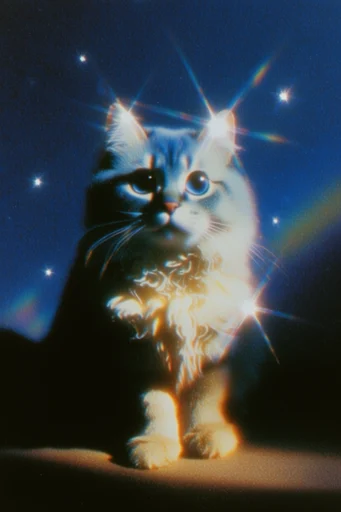 Ethereal Neon Retro-Cosmos style reference image — prismatic light refraction