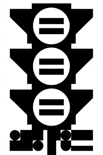 Monochrome Cybernetic Brutalism style reference image — schematic circuit aesthetics