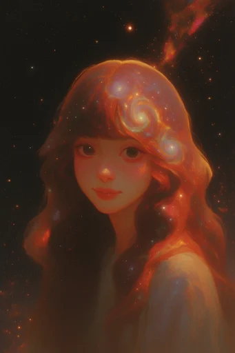 Prismatic Cosmic Noir style reference image — bioluminescent glow