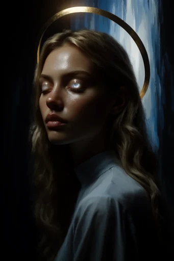 Visceral Chiaroscuro Portraits style reference image — extreme macro portrait