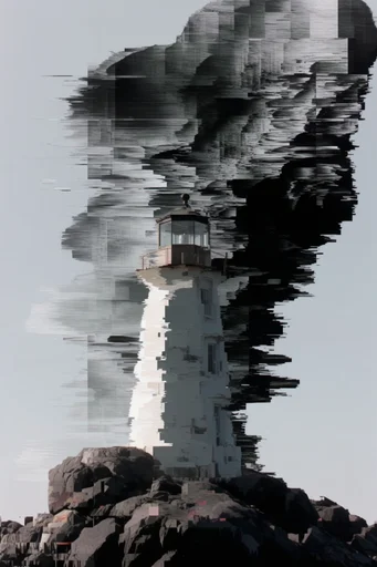 Digital Distortion Minimalism style reference image — data-bending