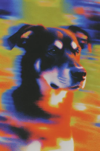 Luminous Glitch Impressionism style reference image — thermal heat map aesthetics