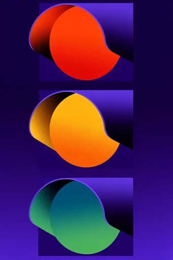 Vibrant Grainy Geometry style reference image — fine grain noise texture