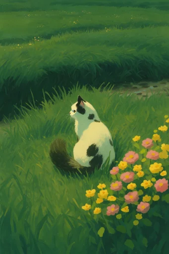 Whimsical Verdant Pastoral style reference image — minimalist figure