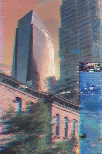 Analog Glitch Synthesis style reference image — CRT scanlines