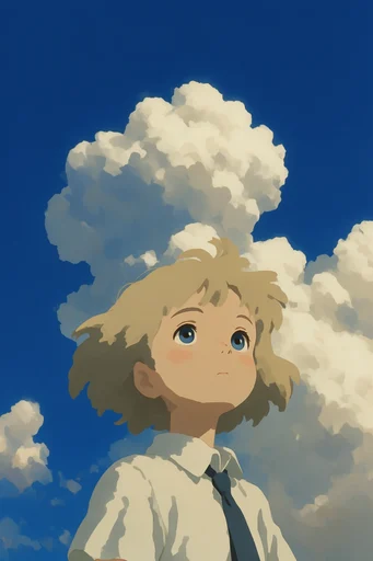 Nostalgic Anime Cloudscapes style reference image — nostalgic anime aesthetic