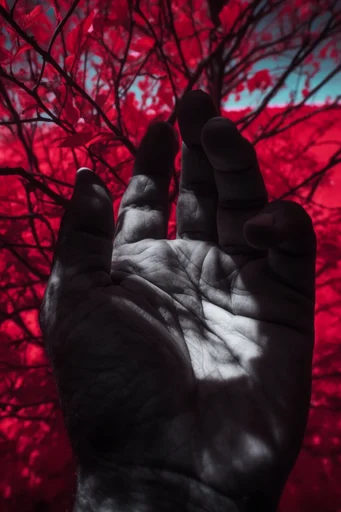 Surreal Infrared Crimson style reference image — surreal nature