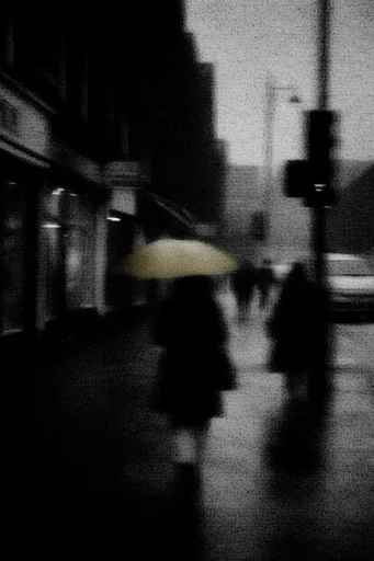 Monochrome Surrealist Noir style reference image — high-contrast monochrome