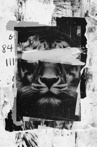 Distressed Monochrome Surrealism style reference image — gritty noir aesthetic