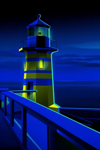 Neon Nocturnal Vectorism style reference image — neon rim lighting