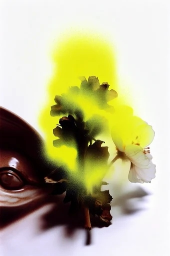 Radioactive Minimalist Blur style reference image — acid green neon aura